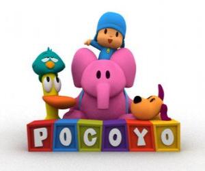 Topo de bolo para imprimir Pocoyo pato elly loula sonequita