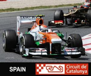 Puzle Adrian Sutil - Force India - Circuit de Catalunya, Barcelona, 2013