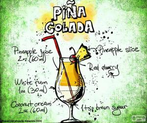 Puzle Receita de Piña Colada