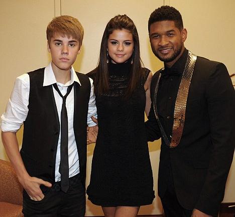 Justin Bieber, Selena Gomez e Usher puzzle