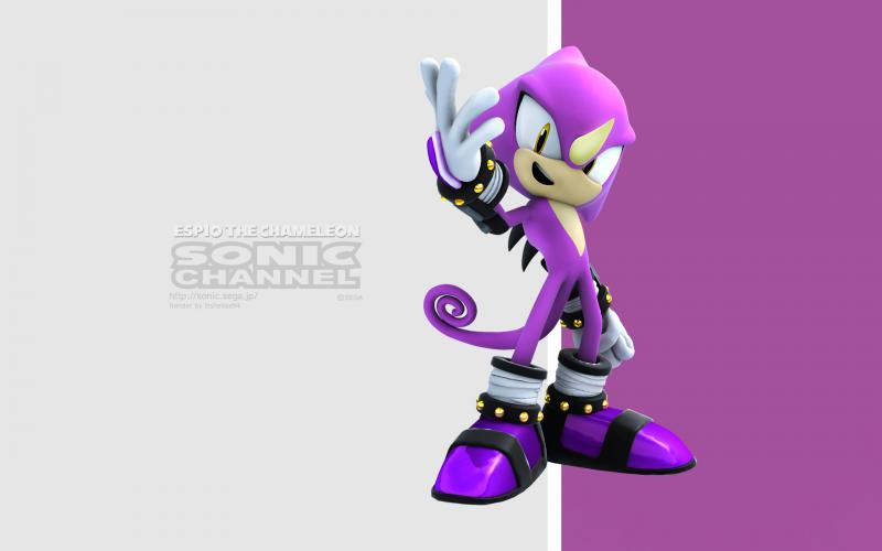 Espio The Chamaleon, o camaleão ninja e é um dos nembros da team chaotix puzzle