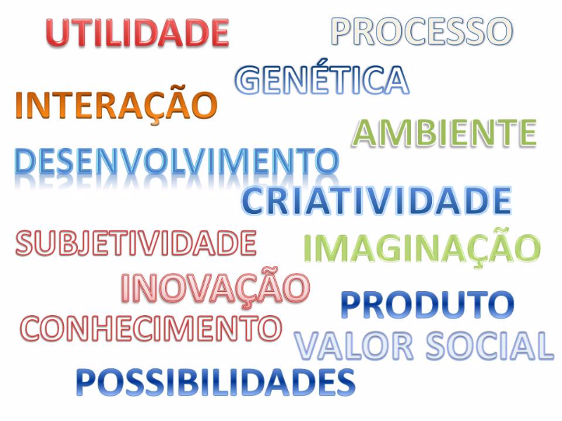 Junte as peças, considerando as palavras sugeridas como elementos da criatividade!   puzzle