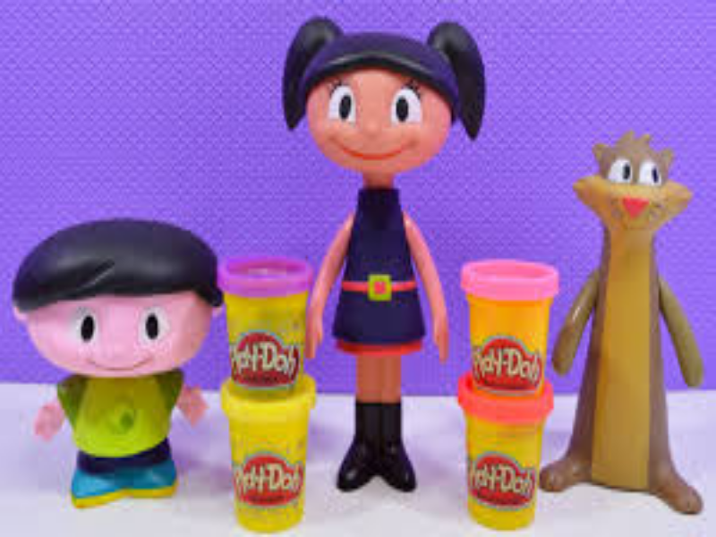 Desenho de Luna, Jupiter e Claudio usando Massinha Play-Doh para fazer um Vestido para Imprimir puzzle