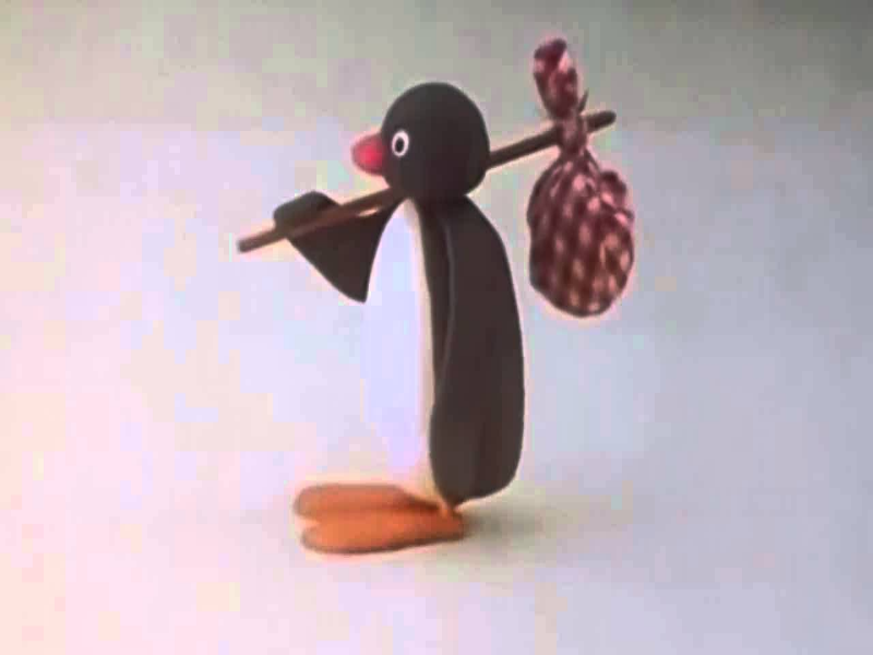 Desenho do Pingu com sua mochila nas costas para Imprimir puzzle