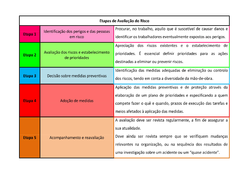 Etapas de Avaliação do Risco puzzle