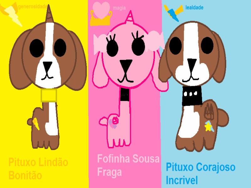 Pituxos and Fofinha são dogs puzzle