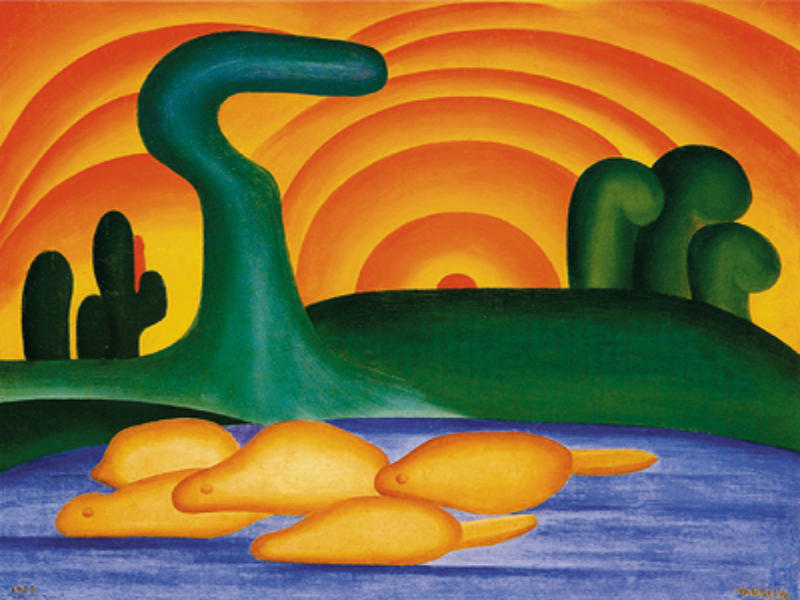 Obra O SOl POENTE de Tarsila do Amaral puzzle