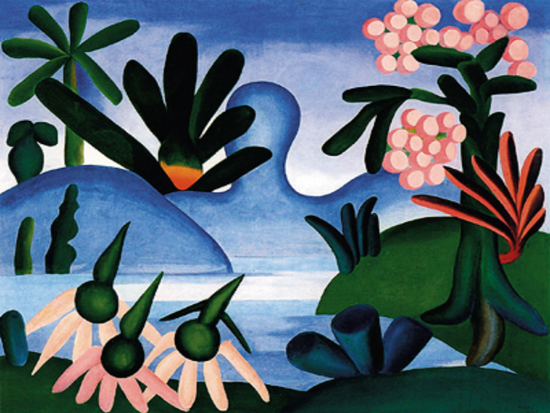 Obra O LAGO de Tarsila do Amaral puzzle