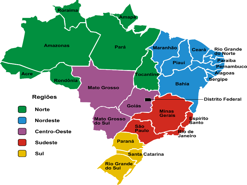 Mapa Brasil por regiões puzzle