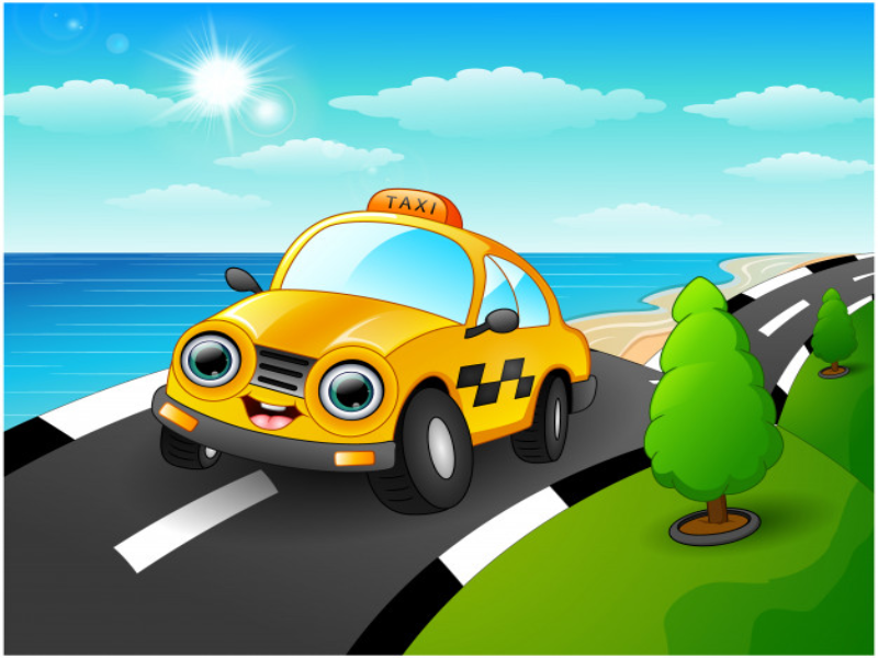 Carro para trabalho com meios de transporte. puzzle