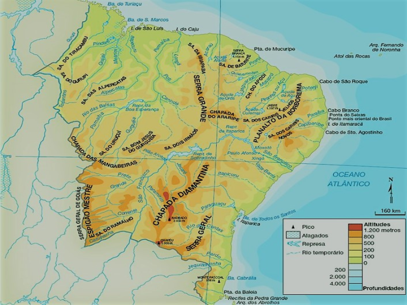 Mapa físico do nordeste brasileiro puzzle