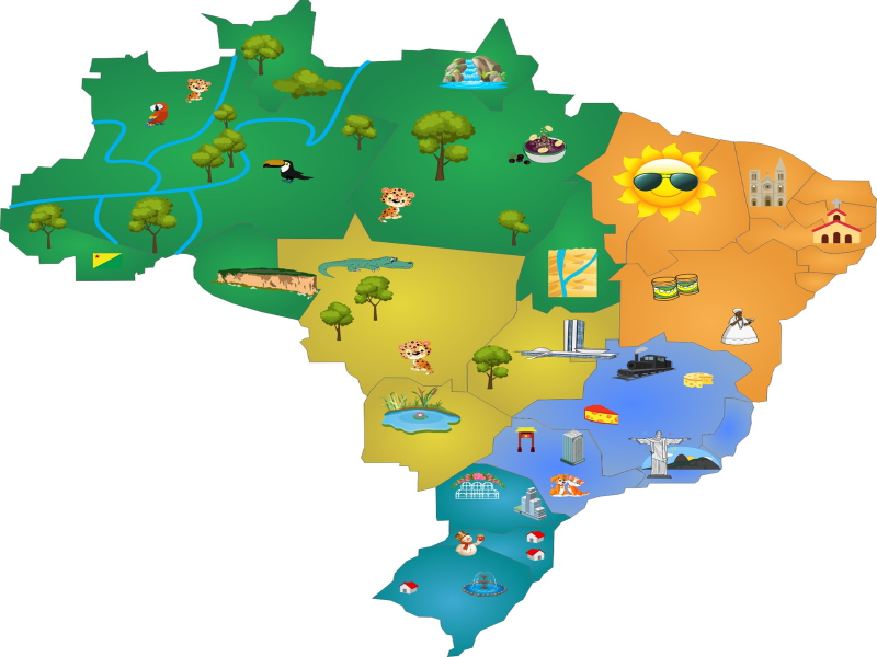 Mapa do Brasil para crianças puzzle