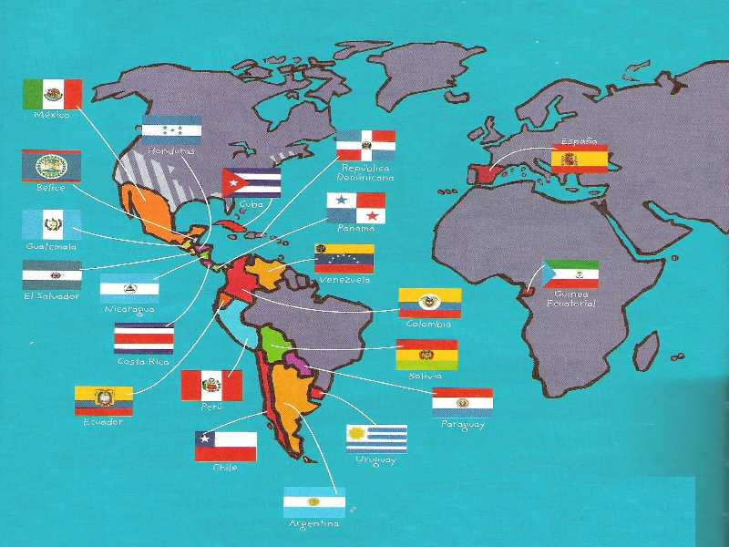 Mapa del mundo hispanhohablante puzzle