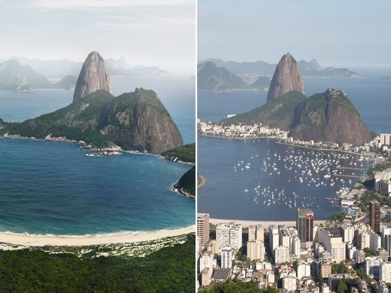 Transformação natural para modificada da Enseada de Botafogo, localizada no bairro de mesmo nome, na puzzle