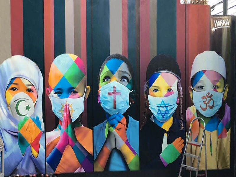 Mural de combate à pandemia do coronavírus - Eduardo Kobra -  https://conexaoplaneta.com.br/blog/edu puzzle