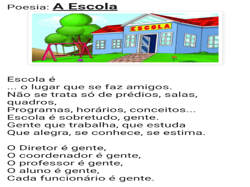 Texto: Escola é... puzzle