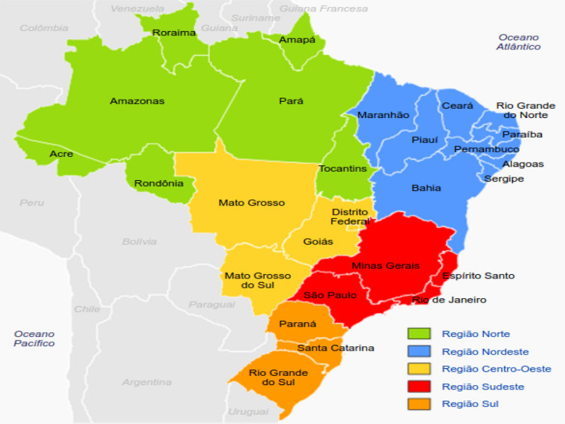 Mapa das divisões regionais puzzle